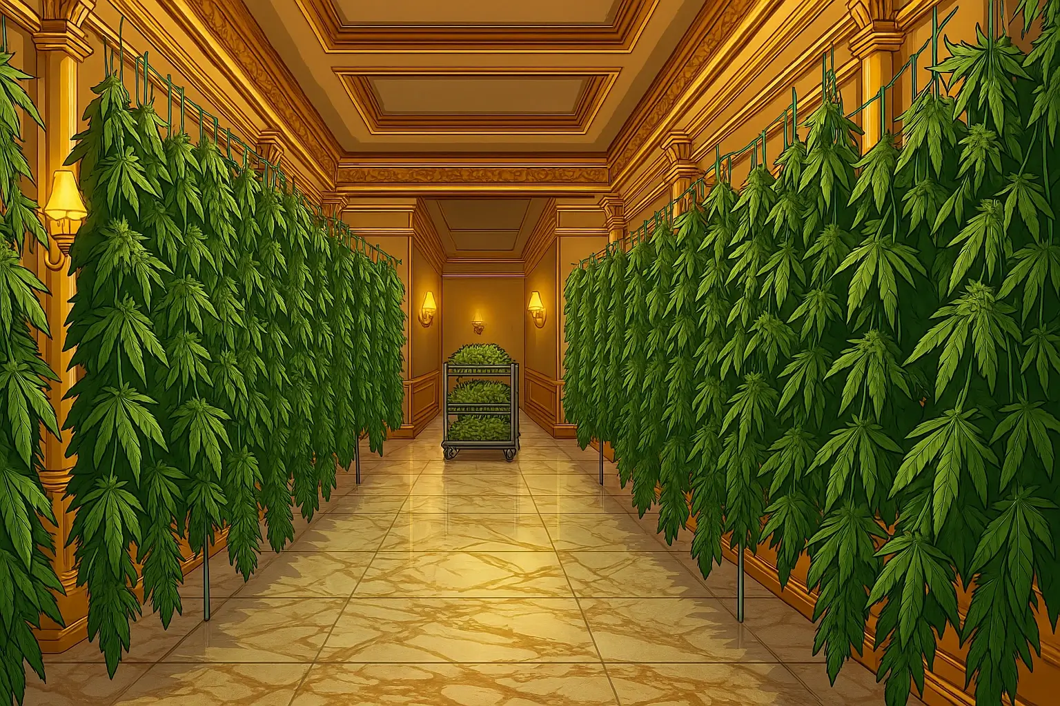 Illustration d'une salle de séchage du cannabis